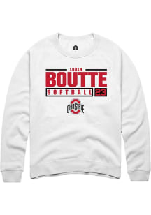 Lorin Boutté Rally Mens White Ohio State Buckeyes NIL Stacked Box Crew Sweatshirt