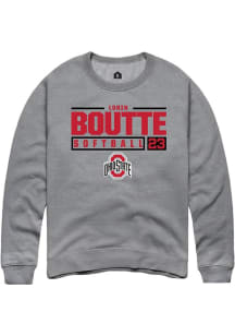 Lorin Boutté Rally Mens Graphite Ohio State Buckeyes NIL Stacked Box Crew Sweatshirt