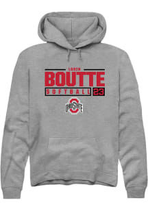 Lorin Boutté Rally Mens Graphite Ohio State Buckeyes NIL Stacked Box Hooded Sweatshirt