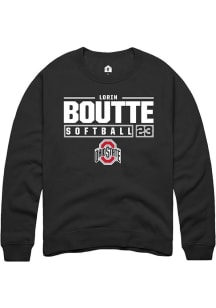 Lorin Boutté Rally Mens Black Ohio State Buckeyes NIL Stacked Box Crew Sweatshirt