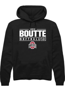 Lorin Boutté Rally Mens Black Ohio State Buckeyes NIL Stacked Box Hooded Sweatshirt