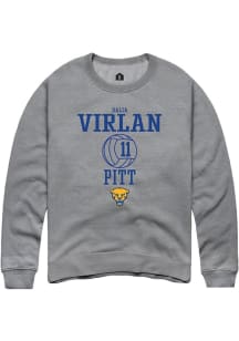 Dalia Virlan Rally Mens Graphite Pitt Panthers NIL Sport Icon Crew Sweatshirt