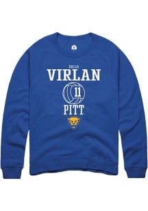 Dalia Virlan Rally Mens Blue Pitt Panthers NIL Sport Icon Crew Sweatshirt