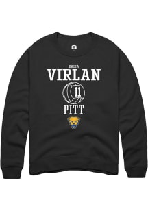 Dalia Virlan Rally Mens Black Pitt Panthers NIL Sport Icon Crew Sweatshirt