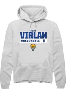 Dalia Virlan Rally Mens White Pitt Panthers NIL Stacked Box Hooded Sweatshirt