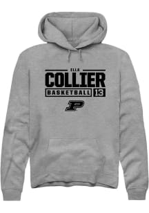 Ella Collier Rally Mens Graphite Purdue Boilermakers NIL Stacked Box Hooded Sweatshirt