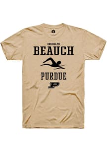 Brooklyn Beauch Gold Purdue Boilermakers NIL Sport Icon Short Sleeve T Shirt