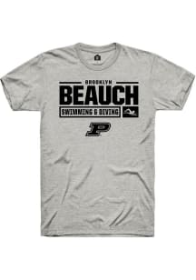 Brooklyn Beauch Ash Purdue Boilermakers NIL Stacked Box Short Sleeve T Shirt
