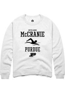 Ruth Anne McCranie Rally Mens White Purdue Boilermakers NIL Sport Icon Crew Sweatshirt
