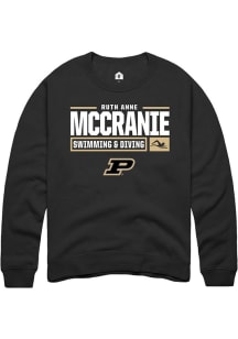 Ruth Anne McCranie Rally Mens Black Purdue Boilermakers NIL Stacked Box Crew Sweatshirt