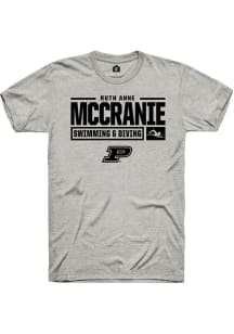 Ruth Anne McCranie Ash Purdue Boilermakers NIL Stacked Box Short Sleeve T Shirt