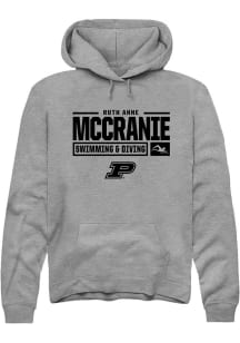 Ruth Anne McCranie Rally Mens Graphite Purdue Boilermakers NIL Stacked Box Hooded Sweatshirt