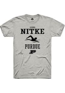 Sienna Nitke Ash Purdue Boilermakers NIL Sport Icon Short Sleeve T Shirt