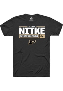 Sienna Nitke Black Purdue Boilermakers NIL Stacked Box Short Sleeve T Shirt