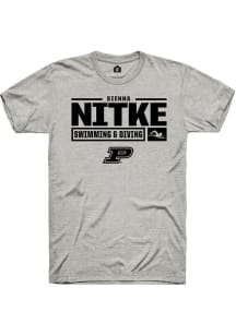 Sienna Nitke Ash Purdue Boilermakers NIL Stacked Box Short Sleeve T Shirt