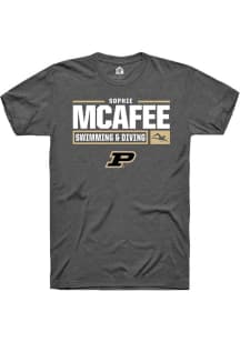 Sophie McAfee Dark Grey Purdue Boilermakers NIL Stacked Box Short Sleeve T Shirt