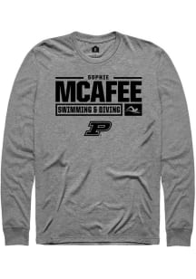 Sophie McAfee Rally Mens Graphite Purdue Boilermakers NIL Stacked Box Tee