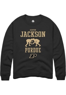 Ashton Jackson Rally Mens Black Purdue Boilermakers NIL Sport Icon Crew Sweatshirt