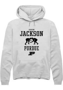 Ashton Jackson Rally Mens White Purdue Boilermakers NIL Sport Icon Hooded Sweatshirt