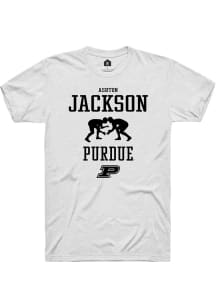 Ashton Jackson White Purdue Boilermakers NIL Sport Icon Short Sleeve T Shirt