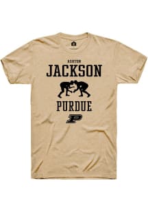 Ashton Jackson Gold Purdue Boilermakers NIL Sport Icon Short Sleeve T Shirt