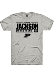 Ashton Jackson Ash Purdue Boilermakers NIL Stacked Box Short Sleeve T Shirt