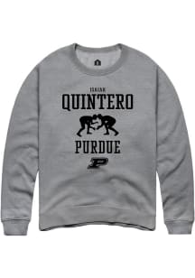 Isaiah Quintero Rally Mens Graphite Purdue Boilermakers NIL Sport Icon Crew Sweatshirt