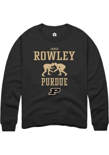 James Rowley Rally Mens Black Purdue Boilermakers NIL Sport Icon Crew Sweatshirt