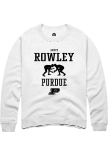 James Rowley Rally Mens White Purdue Boilermakers NIL Sport Icon Crew Sweatshirt