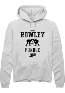 James Rowley Rally Mens White Purdue Boilermakers NIL Sport Icon Hooded Sweatshirt