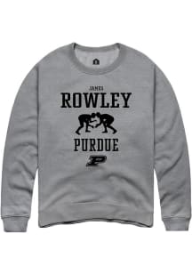 James Rowley Rally Mens Graphite Purdue Boilermakers NIL Sport Icon Crew Sweatshirt