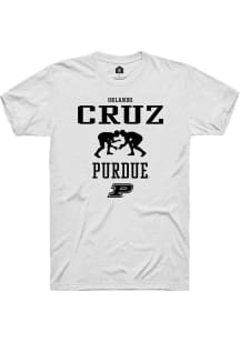 Orlando Cruz White Purdue Boilermakers NIL Sport Icon Short Sleeve T Shirt