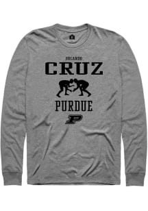 Orlando Cruz Rally Mens Graphite Purdue Boilermakers NIL Sport Icon Tee