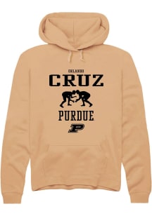 Orlando Cruz Rally Mens Gold Purdue Boilermakers NIL Sport Icon Hooded Sweatshirt