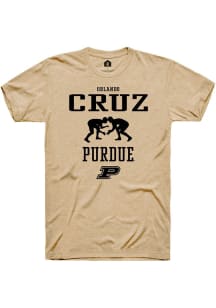 Orlando Cruz Gold Purdue Boilermakers NIL Sport Icon Short Sleeve T Shirt