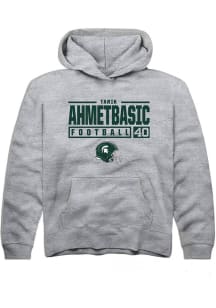 Tarik Ahmetbasic Rally Youth Grey Michigan State Spartans NIL Stacked Box Long Sleeve Hooded Sweat..