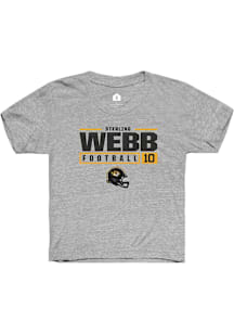 Sterling Webb  Rally Missouri Tigers Youth Grey NIL Stacked Box Short Sleeve T-Shirt