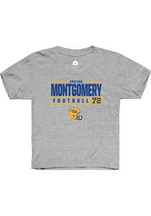 Isaiah  Montgomery Rally Youth Grey Pitt Panthers NIL Stacked Box Short Sleeve T-Shirt