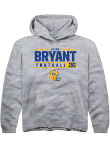 Allen Bryant Rally Youth Grey Pitt Panthers NIL Stacked Box Long Sleeve Hooded Sweatshirt