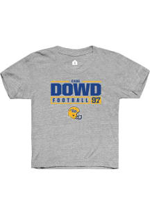 Cade Dowd Rally Youth Grey Pitt Panthers NIL Stacked Box Short Sleeve T-Shirt