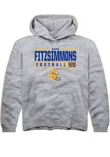 Sean FitzSimmons  Rally Pitt Panthers Youth Grey NIL Stacked Box Long Sleeve Hoodie