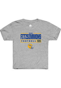 Sean FitzSimmons Rally Youth Grey Pitt Panthers NIL Stacked Box Short Sleeve T-Shirt