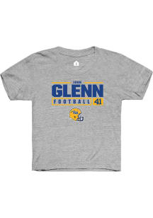 John Glenn Rally Youth Grey Pitt Panthers NIL Stacked Box Short Sleeve T-Shirt