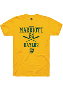 Mason Marriott  Baylor Bears Gold Rally NIL Sport Icon Short Sleeve T Shirt