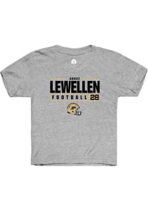 Addai Lewellen Rally Youth Grey Purdue Boilermakers NIL Stacked Box Short Sleeve T-Shirt