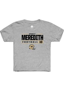 Bennett Meredith Rally Youth Grey Purdue Boilermakers NIL Stacked Box Short Sleeve T-Shirt