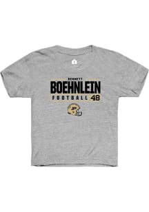 Bennett Boehnlein Rally Youth Grey Purdue Boilermakers NIL Stacked Box Short Sleeve T-Shirt