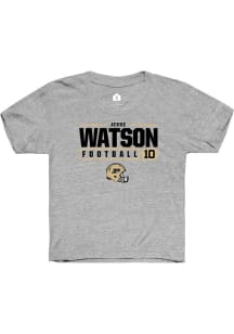 Jesse Watson Rally Youth Grey Purdue Boilermakers NIL Stacked Box Short Sleeve T-Shirt
