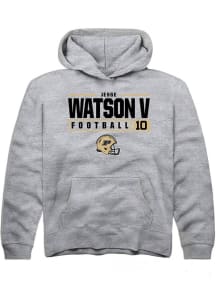 Jesse Watson V Rally Youth Grey Purdue Boilermakers NIL Stacked Box Long Sleeve Hooded Sweatshirt
