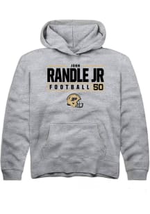 John Randle jr Rally Youth Grey Purdue Boilermakers NIL Stacked Box Long Sleeve Hooded Sweatshir..
